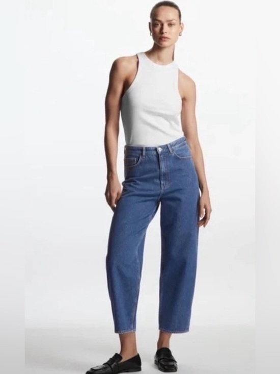COS Denim - COS Tapered Leg High Rise Ankle Length Blue Jeans 25